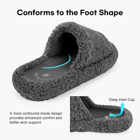 FamilyFairy Women's Fuzzy Slippers Comfy Open Toe Memory Foam House Shoes for Indoor Outdoor in Saudi Arabia