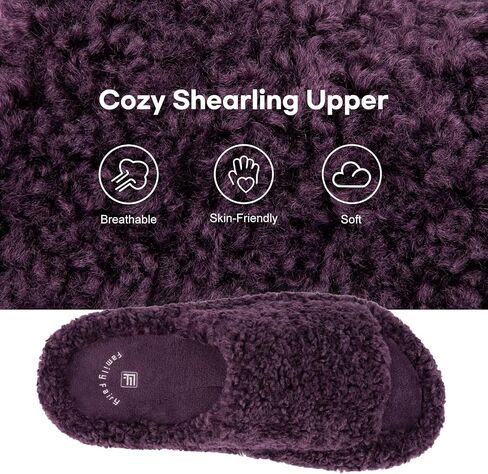 FamilyFairy Women's Fuzzy Slippers Comfy Open Toe Memory Foam House Shoes for Indoor Outdoor in Saudi Arabia