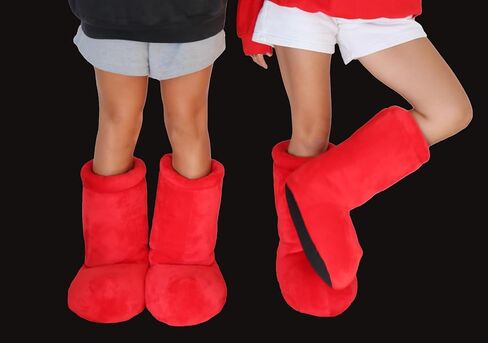 Snuggaboos Big Red Plush Boots- Incredidbly Soft and Comfortable Premium Plushie Slippers in Saudi Arabia