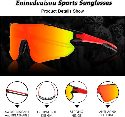 Eninedeuisou Sunglasses Cycling Glasses TR90 Frame for Men Women, Running Cycling outdoor Sports. in Saudi Arabia