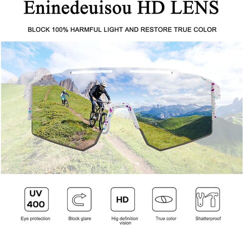 Eninedeuisou Sunglasses Cycling Glasses TR90 Frame for Men Women, Running Cycling outdoor Sports. in Saudi Arabia