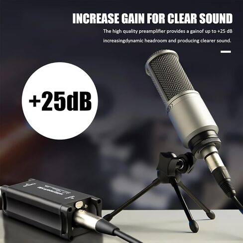 مضخم ميكروفون Micfuns M11، مضخم ميكروفون، 25 ديسيبل، مكاسب فائقة النظافة، تقليل الضوضاء للميكروفونات الديناميكية والشريطية in Kuwait