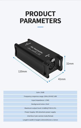 مضخم ميكروفون Micfuns M11، مضخم ميكروفون، 25 ديسيبل، مكاسب فائقة النظافة، تقليل الضوضاء للميكروفونات الديناميكية والشريطية in Kuwait