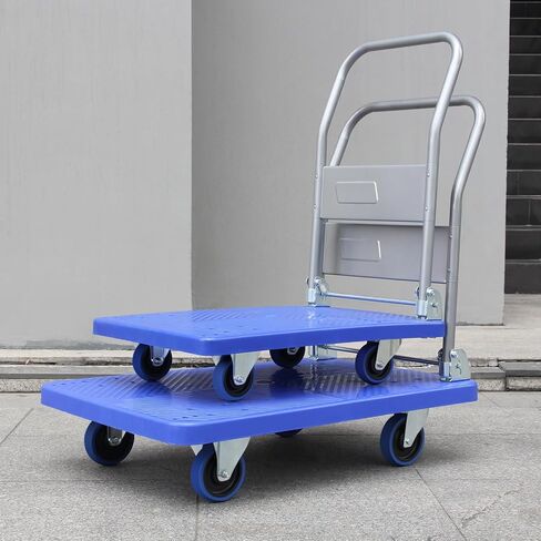 TAGEPOR منصة قابلة للطي شاحنة دفع عربة سحب عربة مسطحة شديدة التحمل (35.23 * 23.42 بوصة) تحميل 880 رطلاً شاحنة يدوية in Kuwait