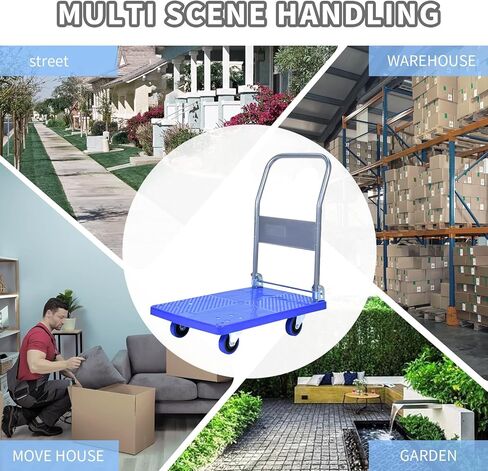 TAGEPOR منصة قابلة للطي شاحنة دفع عربة سحب عربة مسطحة شديدة التحمل (35.23 * 23.42 بوصة) تحميل 880 رطلاً شاحنة يدوية in Kuwait