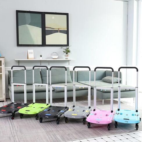 عربة دفع يدوية بمنصة قابلة للطي، عربة متحركة دوللي، قابلة للطي لسهولة التخزين وعجلات دوارة 360 درجة منخفضة الضوضاء بوزن 198 رطل، أخضر in Kuwait