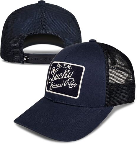 قبعة شبكية من الخلف من Lucky Brand Standard Trucker مع مشبك خلفي قابل للتعديل للرجال والنساء (مقاس واحد يناسب الجميع) in Kuwait