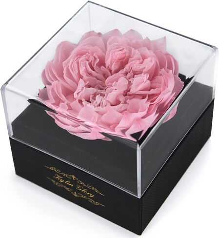 زهرة الفاوانيا الطازجة المحفوظة للنساء والأم والزوجة والصديقة - هدية زهرة الفاوانيا الحقيقية ديكور لعيد الأم وعيد الحب وحفلات الزفاف والاحتفال بالذكرى السنوية لعيد الميلاد (وردي الكرز) in Kuwait