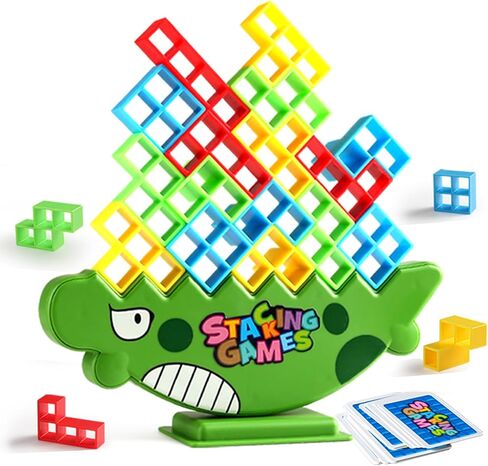 JMSSKJ 48 Pcs Tetra Tower Game Balance Stacking Blocks Game,Stack Attack Game for 2 Players+ Family,Parties Board Games Kids & Adults Team Building Tower Game Toy. in Saudi Arabia