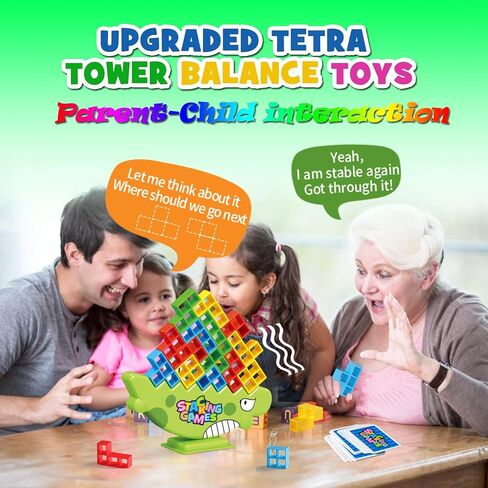 JMSSKJ 48 Pcs Tetra Tower Game Balance Stacking Blocks Game,Stack Attack Game for 2 Players+ Family,Parties Board Games Kids & Adults Team Building Tower Game Toy. in Saudi Arabia