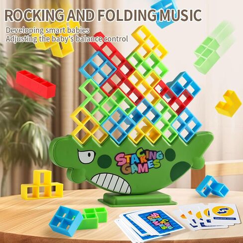JMSSKJ 48 Pcs Tetra Tower Game Balance Stacking Blocks Game,Stack Attack Game for 2 Players+ Family,Parties Board Games Kids & Adults Team Building Tower Game Toy. in Saudi Arabia