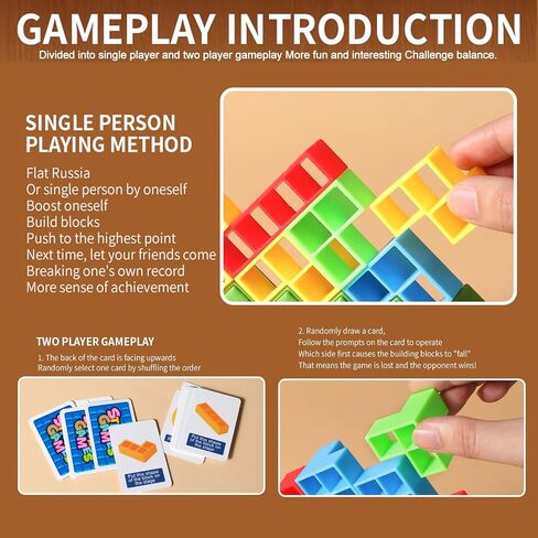 JMSSKJ 48 Pcs Tetra Tower Game Balance Stacking Blocks Game,Stack Attack Game for 2 Players+ Family,Parties Board Games Kids & Adults Team Building Tower Game Toy. in Saudi Arabia