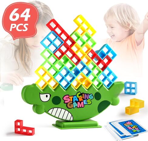 JMSSKJ 48 Pcs Tetra Tower Game Balance Stacking Blocks Game,Stack Attack Game for 2 Players+ Family,Parties Board Games Kids & Adults Team Building Tower Game Toy. in Saudi Arabia