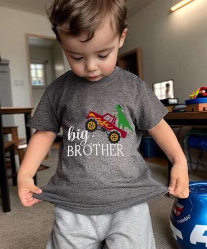Big Brother T Shirt for Baby Boys Cotton T-Shirt Short Sleeve Tops Toddler Baby Announcement Tees Outfits 1-7 Years in Saudi Arabia