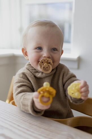 BIBS Pacifiers 0-6 Months | Boheme Collection 2-Pack | BPA-Free Round Nipple | Made in Denmark | Dusty Pink/Coral Color Pacifier in Saudi Arabia