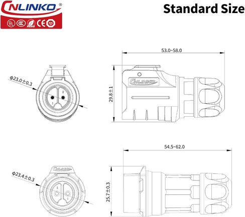 CNLINKO LP-16 7 PIN Industrial Waterproof Connector, IP68 Circular Connector, PBT Plastic Shell Quick Plug Aviation Connector M16 Male Plug and Female Plug (7 Pin） in Saudi Arabia