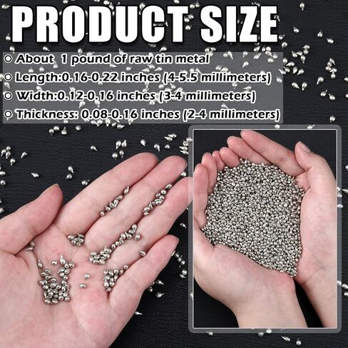 Tandefio 1 Pound Tin Shot Tin Sn Metal, Pure Tin 99.9+% Raw Tin Metal for Experiments or Production Use Metal Fittings in Saudi Arabia