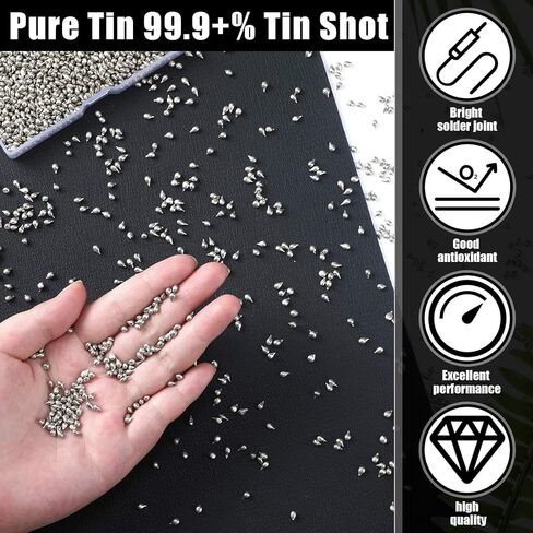 Tandefio 1 Pound Tin Shot Tin Sn Metal, Pure Tin 99.9+% Raw Tin Metal for Experiments or Production Use Metal Fittings in Saudi Arabia