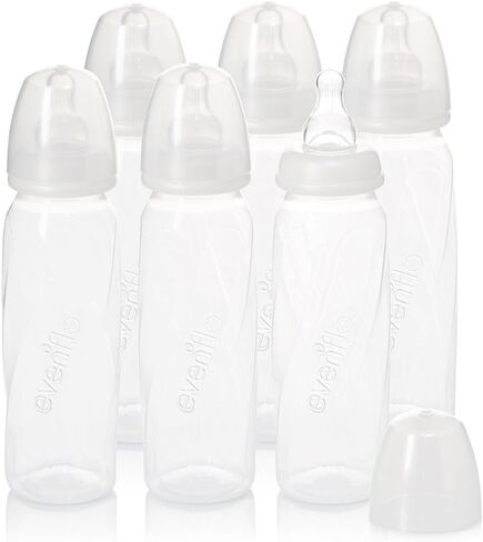 زجاجات الأطفال وحديثي الولادة والرضع من إيفينفلو - تساعد على تقليل المغص - شفافة، 8 أونصة (عبوة من 6 قطع) in Kuwait