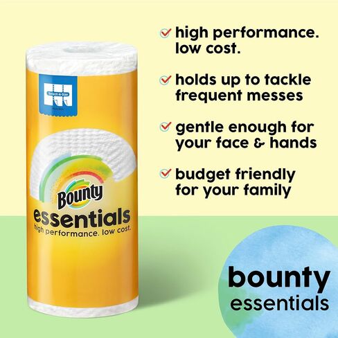 Bounty Essentials Select-A-Size Paper Towels, White, 2 Double Rolls : 4 Regular Rolls (Pack of 2) in Saudi Arabia