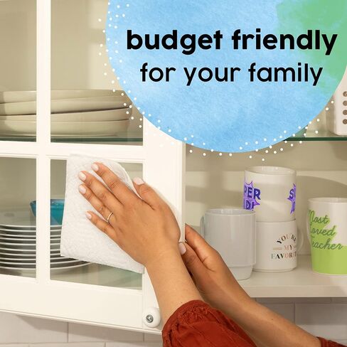 Bounty Essentials Select-A-Size Paper Towels, White, 2 Double Rolls : 4 Regular Rolls (Pack of 2) in Saudi Arabia