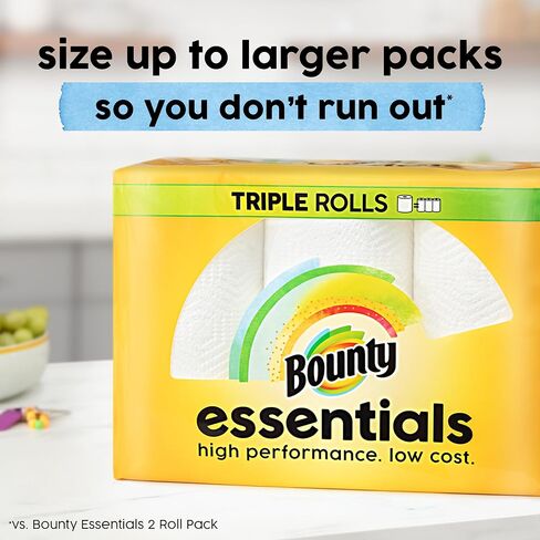 Bounty Essentials Select-A-Size Paper Towels, White, 2 Double Rolls : 4 Regular Rolls (Pack of 2) in Saudi Arabia