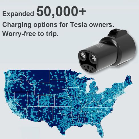 محول J1772 إلى Tesla لطراز Tesla 3/Y/S/X، 80 أمبير/250 فولت تيار متردد، محول شحن Tesla لرحلة الشركة المنزلية، محمول، آمن، صلب، تصميم متين متوافق مع محطة شاحن J1772، المستوى 1، 2 in Kuwait