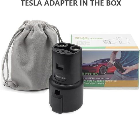 محول J1772 إلى Tesla لطراز Tesla 3/Y/S/X، 80 أمبير/250 فولت تيار متردد، محول شحن Tesla لرحلة الشركة المنزلية، محمول، آمن، صلب، تصميم متين متوافق مع محطة شاحن J1772، المستوى 1، 2 in Kuwait