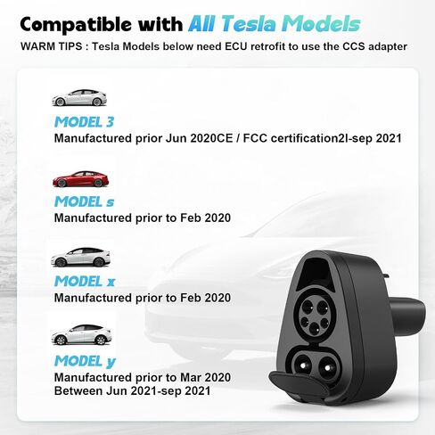 QUEP CCS1 to Tesla Charger Adapter, 250KW CCS1 Plus J1772 Adapter Nacs Charger to Tesla Accessories 2023 Model 3/X/Y/S 500V DC/AC EV Fast Charging Compatible with Level3 Fast Charging Station in Saudi Arabia