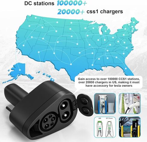 QUEP CCS1 to Tesla Charger Adapter, 250KW CCS1 Plus J1772 Adapter Nacs Charger to Tesla Accessories 2023 Model 3/X/Y/S 500V DC/AC EV Fast Charging Compatible with Level3 Fast Charging Station in Saudi Arabia