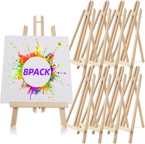 8Pack Wooden Easel,16"Easel Stand,Easel for Painting canvases, Art, Crafts, Tripod, Painting Party. (8) in Saudi Arabia