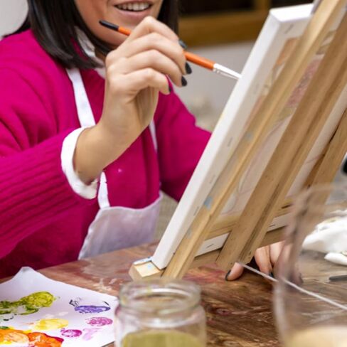 8Pack Wooden Easel,16"Easel Stand,Easel for Painting canvases, Art, Crafts, Tripod, Painting Party. (8) in Saudi Arabia