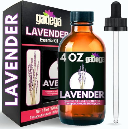 Lavender Essential Oil - 100% Pure and Natural, Therapeutic Grade with Glass Dropper 4 fl oz (120ml) - Gadega. in Saudi Arabia