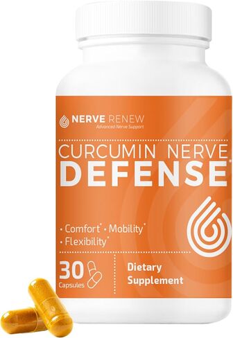 NERVE RENEW Curcumin Nerve Defense with Meriva Curcumin Phytosome for Complete Nerve Nourishment and Comfort - Optimized Curcumin with Black Pepper Extract - 30 Capsules in Saudi Arabia