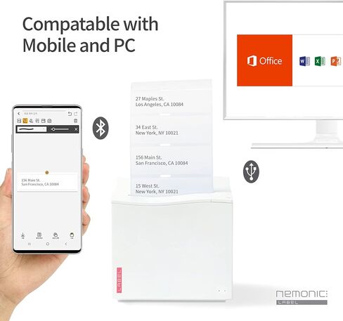 طابعة ملصقات نيمونيك MANGOSLAB MIP-001LW | طابعة ملصقات حرارية بلوتوث متينة للشركات الصغيرة | طابعة لاسلكية محمولة وصانع ملصقات شحن بدون حبر | طابعة فورية صغيرة للهاتف والكمبيوتر in Kuwait