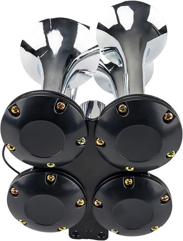 KAX 12V 150db Air Horn for Truck, Super Loud Dual Trumpet Air Horn Kit with Compressor for Any 12V Vehicles Trucks Trains Kit, Black in Saudi Arabia