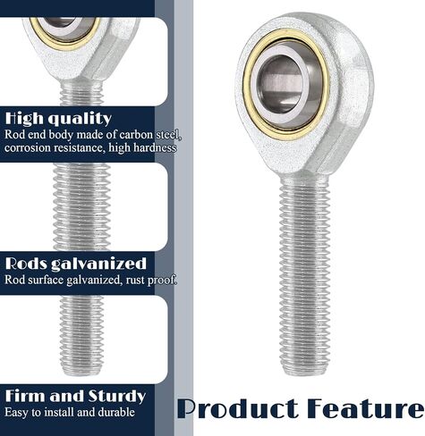 Rierdge SA6T/K Rod End Bearing, 6mm Inside Dia Rod End Bearing Right Hand Male Outer Thread Metric Rod end Joint Bearing POS6A, 4pcs in Saudi Arabia