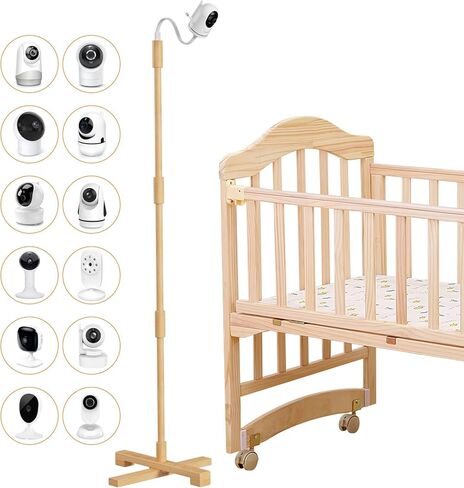 حامل حامل على الأرض قابل للتعديل من FEISIKE قابل للتعديل مع بصريات الرضع DXR-8 Pro، Nanit Pro، VTech HelloBaby eufy أو معظم أجهزة مراقبة الأطفال مع فتحة لولبية in Kuwait