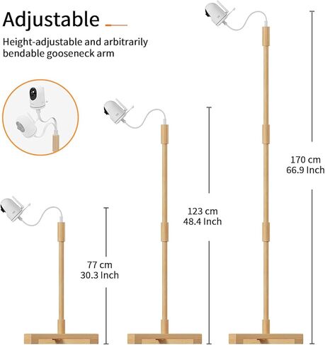 حامل حامل على الأرض قابل للتعديل من FEISIKE قابل للتعديل مع بصريات الرضع DXR-8 Pro، Nanit Pro، VTech HelloBaby eufy أو معظم أجهزة مراقبة الأطفال مع فتحة لولبية in Kuwait