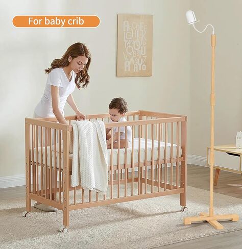 حامل حامل على الأرض قابل للتعديل من FEISIKE قابل للتعديل مع بصريات الرضع DXR-8 Pro، Nanit Pro، VTech HelloBaby eufy أو معظم أجهزة مراقبة الأطفال مع فتحة لولبية in Kuwait