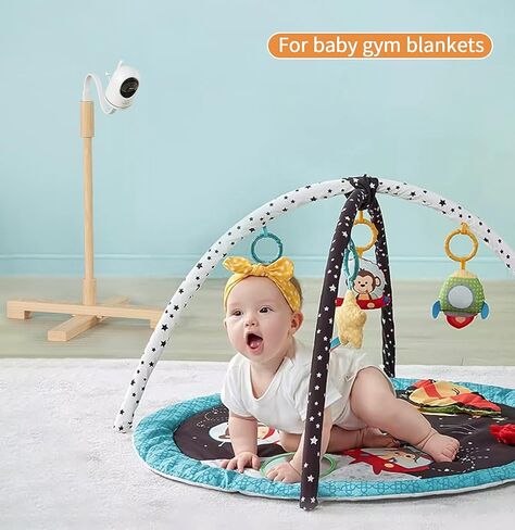 حامل حامل على الأرض قابل للتعديل من FEISIKE قابل للتعديل مع بصريات الرضع DXR-8 Pro، Nanit Pro، VTech HelloBaby eufy أو معظم أجهزة مراقبة الأطفال مع فتحة لولبية in Kuwait