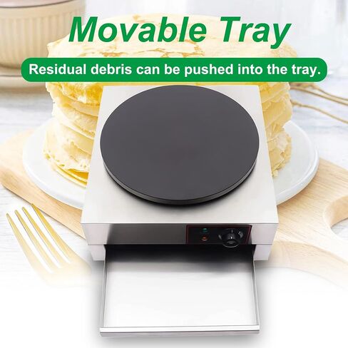 Wixkix Commercial Crepe Maker 16 inch, Electric Crepe Pancake Maker, Non-Stick Crepe Griddle, Adjustable Temperature for Crepes Tortillas Blintzes Pancakes Waffles Eggs Bacon in Saudi Arabia