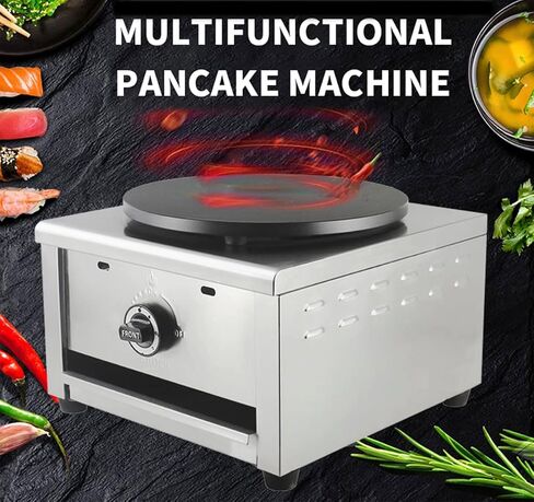 PreAsion 16''Commercial Gas Crepe Makers Machine LPG Gas Pancake Machine Griddle Maker Machine with Low Pressure Valve for Blintzes, Eggs, Tortilla, Eggs, Tortilla in Saudi Arabia