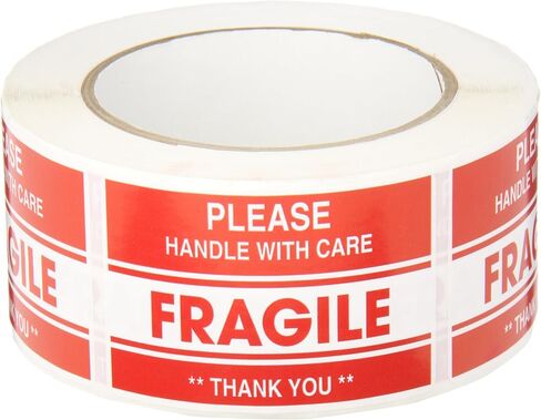 TapeCase - SHIPLBL-041-50 Shipping Packing Labels"Please Handle with Care/Fragile/Thank You", Red/White - 50 per Pack (1 Pack) in Saudi Arabia