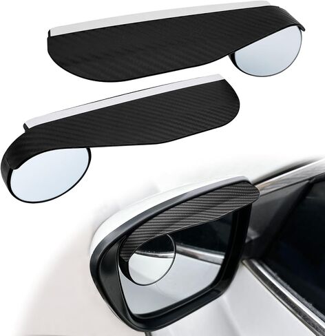 NTNEV 2PCS Car Blind Spot Mirror, Car 2-in-1 Rearview Blind Spot Mirror Rain Eyebrow, Side Mirror Rain Guard, Adjustable Expanded View Reversing Mirror, Universal Automotive Exterior Accessories in Saudi Arabia