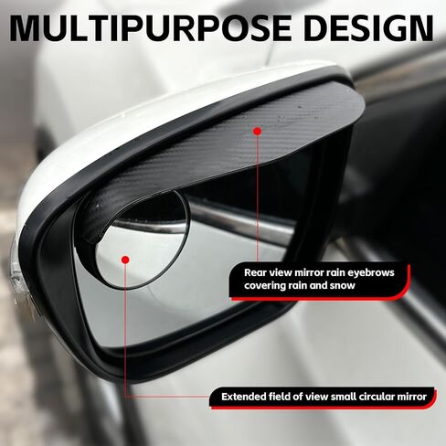 NTNEV 2PCS Car Blind Spot Mirror, Car 2-in-1 Rearview Blind Spot Mirror Rain Eyebrow, Side Mirror Rain Guard, Adjustable Expanded View Reversing Mirror, Universal Automotive Exterior Accessories in Saudi Arabia