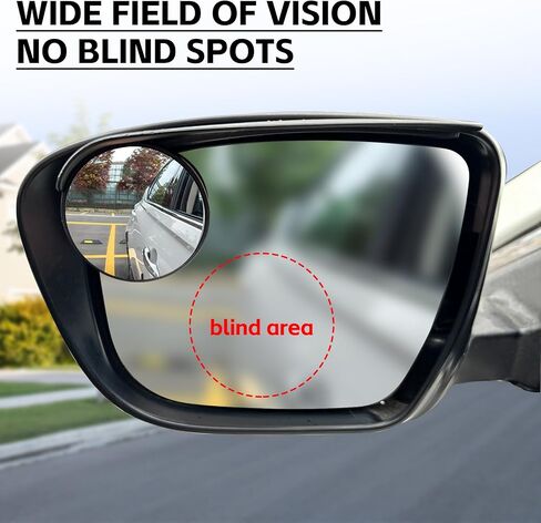 NTNEV 2PCS Car Blind Spot Mirror, Car 2-in-1 Rearview Blind Spot Mirror Rain Eyebrow, Side Mirror Rain Guard, Adjustable Expanded View Reversing Mirror, Universal Automotive Exterior Accessories in Saudi Arabia