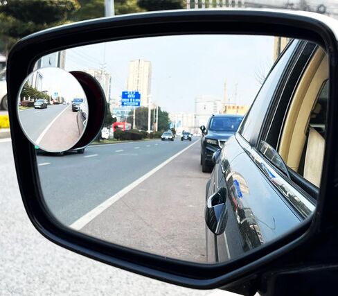 مرآة النقطة العمياء من KITBEST، مرآة رؤية خلفية محدبة بدون إطار زجاجية مستطيلة/دائرية عالية الدقة مقاس 2 بوصة، مرآة خارجية بزاوية عريضة جانبية للسيارة للحصول على صورة أكبر وتحسين السلامة المرورية، حزمة من 4 in Kuwait