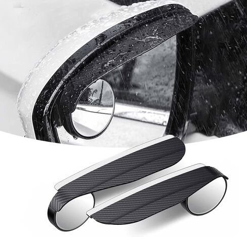 UGSHY Pack-2 Car Rearview Mirror Rain Eyebrows, Durable Reversing Mirror, Blind Spot Mirror, Universal Auxiliary Mirror Replacements, for Most Cars, Trucks and Vans (Carbon Fiber Black) in Saudi Arabia