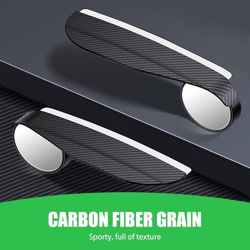 UGSHY Pack-2 Car Rearview Mirror Rain Eyebrows, Durable Reversing Mirror, Blind Spot Mirror, Universal Auxiliary Mirror Replacements, for Most Cars, Trucks and Vans (Carbon Fiber Black) in Saudi Arabia